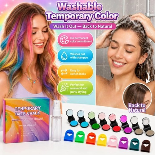Colors temporary hair - 12, chalk