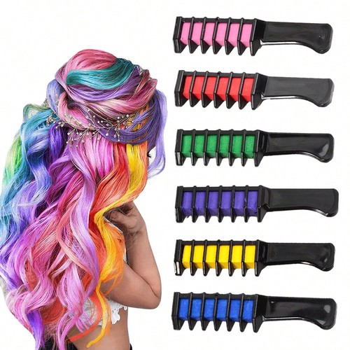 6pcs washable hair chalk - chalk, combs