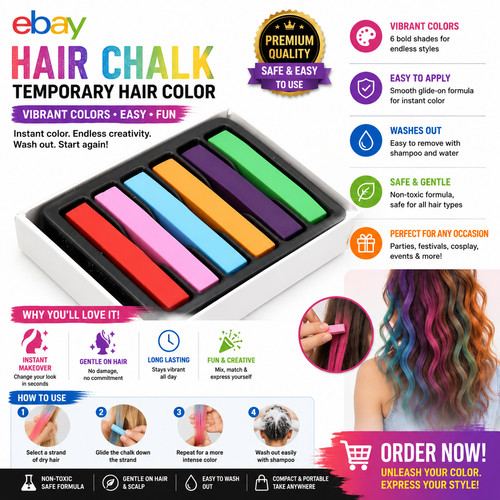 Hair chalk temporary - ,