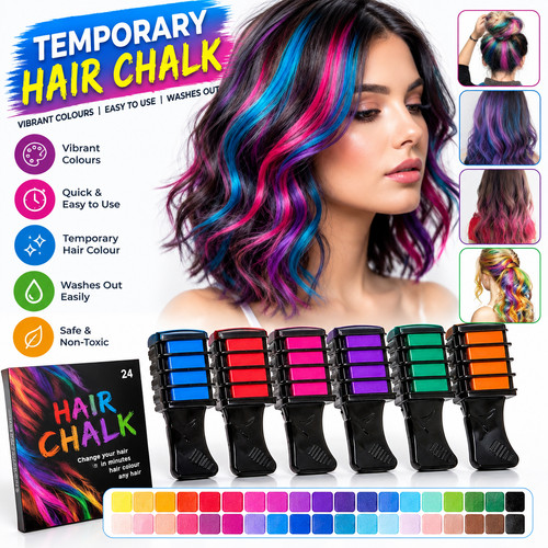 6pc temporary hair colour - 6pc,